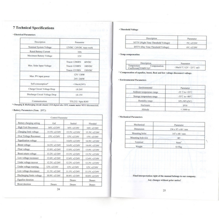 شارژ کنترلر خورشیدی 10 آمپر ئی پی سولار مدل Tracer-1210RN
