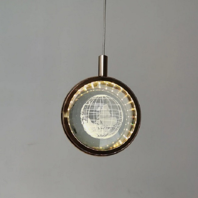 گوی کریستالی سه بعدی طرح کره زمین مدل آویزی