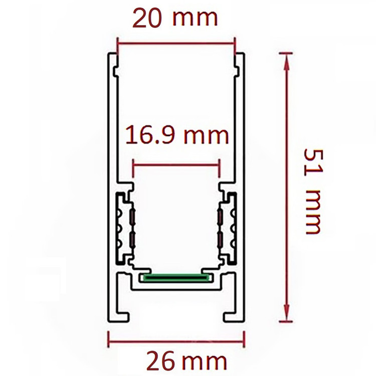 ریل چراغ های مگنتی مدل روکار شاخه یک متری